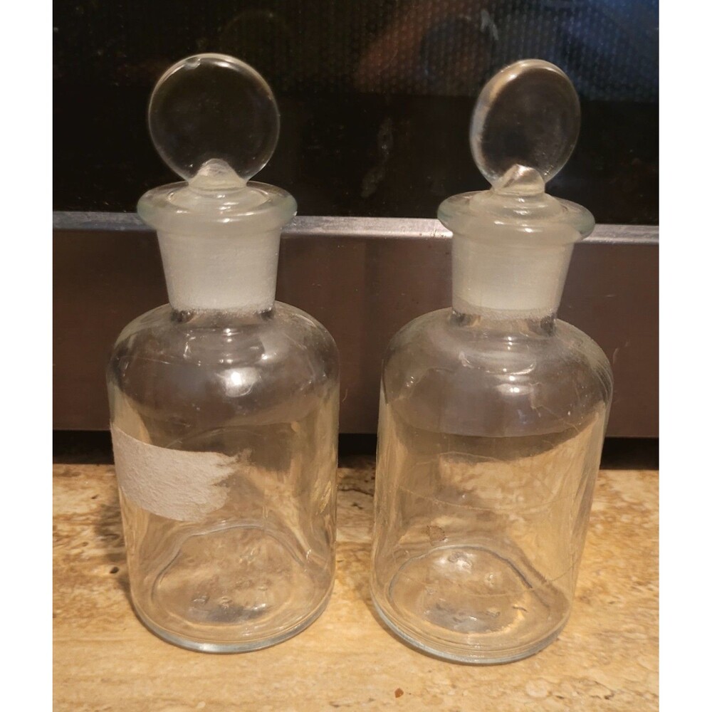 Vtg T.C.W. Co Chemical Apothecary Pharmaceutical Bottles Lot Of 2
